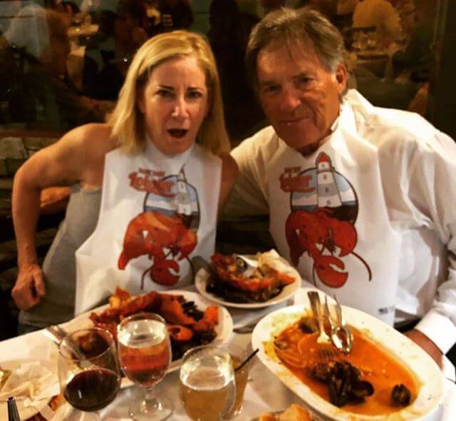 Colton Jack's parents, Chris Evert and Andy Mill having dinner.